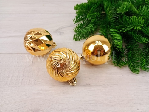 bombki świąteczne 12szt gold (AR3/038AM12)