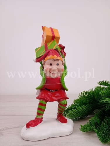 elf dźwigający  prezenty 1sztczerwony/zielony (TTB878)