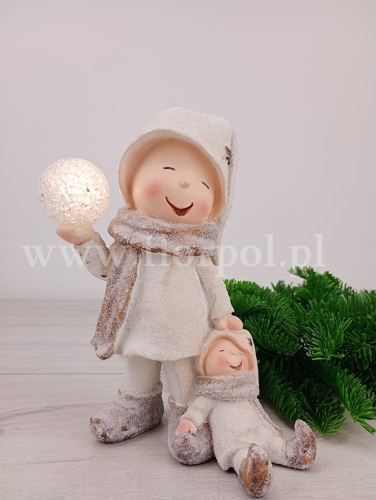 dzieci z kulą led 1szt biały (P-25366)