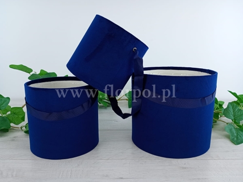welurowy box bez pokrywy - zestaw 3szt #51 granatowy (H2304464)