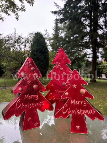 metalowa choinka Merry Christmas S 1szt czerwony(YH-24B801)
