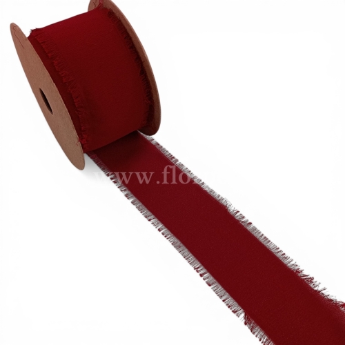 Wstążka boho szarpana 1sz bordo