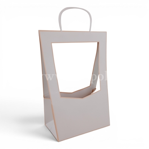 Torba/box kwiatowy M otwarty 5szt biały (CF019768)