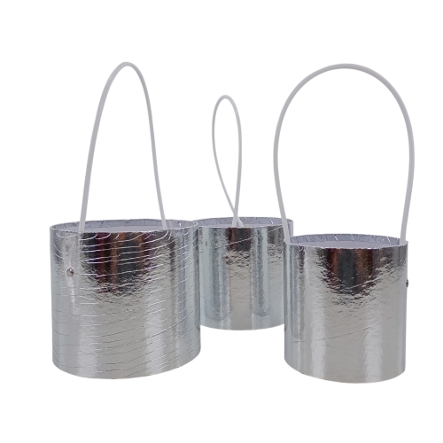 zestaw 3x flower box z rączką - kabel 3szt srebro (TCFB7011)