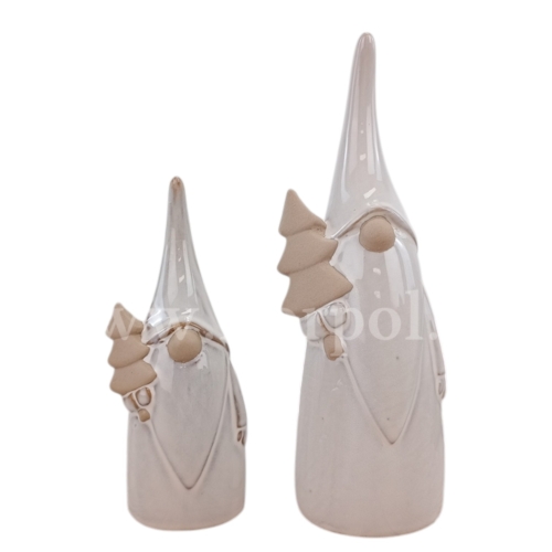 ceramiczny mikołaj wyższy 1szt popielaty (220-23823-1)