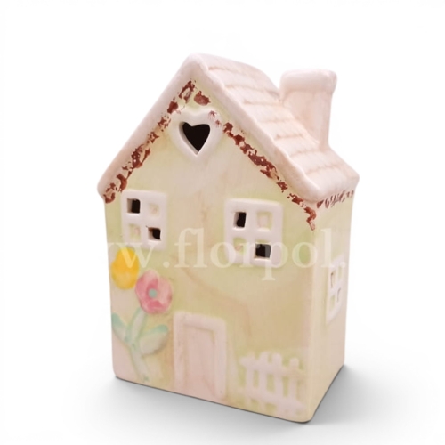 ceramiczny domek LED 1szt pistacja/beż (EG244082)