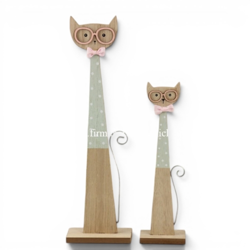 smukły kotek z mdf h35cm 1szt mięta (HY-3603)
