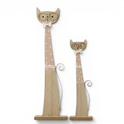 smukły kotek z mdf h35cm 1szt morela (HY-3603)