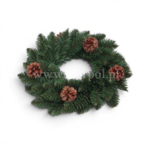 33cm - 65cm kranc z gałązek SN z szyszką zielony 1szt 
