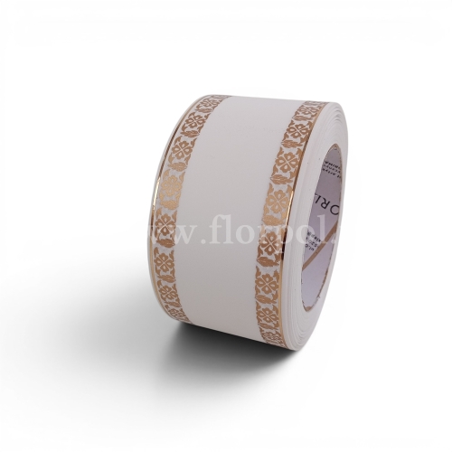 Szarfa pogrzebowa czysta złoty pasek 6/50 1szt biały (113366_01-42-00)