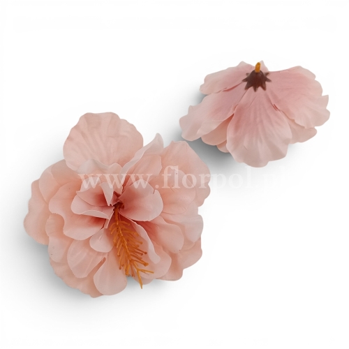 hibiskus wyrobowy 12szt pudrowy róż/kremowe cienie