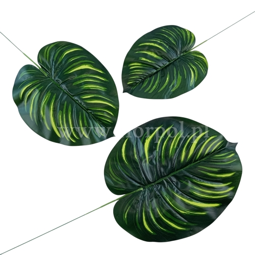 Filodendron liść L 12szt zielony/żółte promienie (H014C-01)