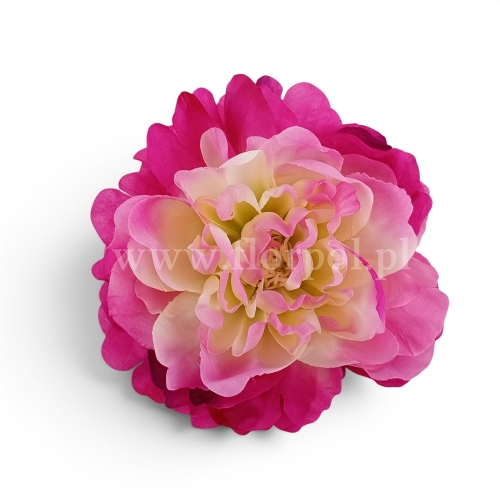 delikatna peonia wyrobowa 12szt #1730 dr.pink/green (SUN406)