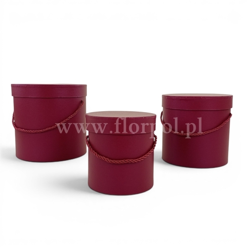 Flower box walec, perłowa poświata 3szt Plum (W5070/3)