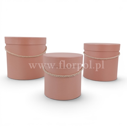 Flower box walec, perłowa poświata 3szt Light peach (W5070/3)