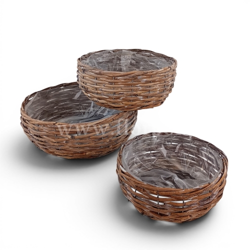 Osłonka okrągła z wikliny  kpl 3szt naturalny (TRE2600001)