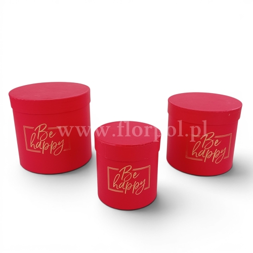 Box walec Be Happy  kpl 3szt czerwony (H2404295)