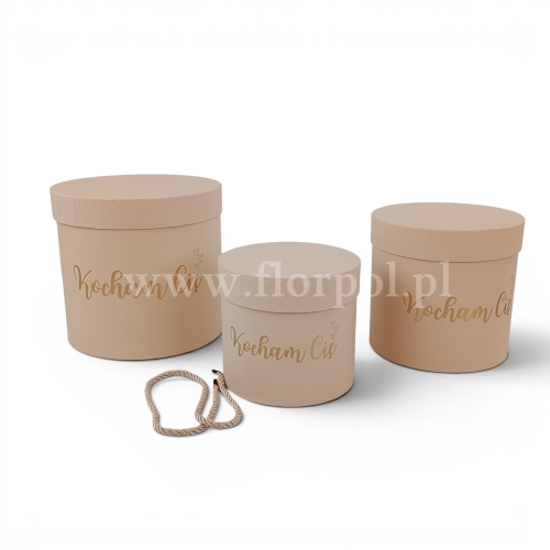 Box walec Kocham Cię kpl 3szt krem (H2504260)
