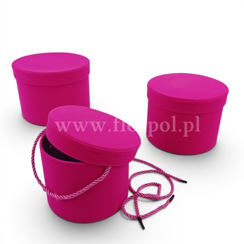 Welurowy zestaw flower box kpl 3szt magenta (CX41-00700F)