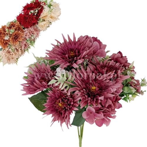 Dalia i hortensja, wysoki bukiet - karton 6szt mix (5T0503)