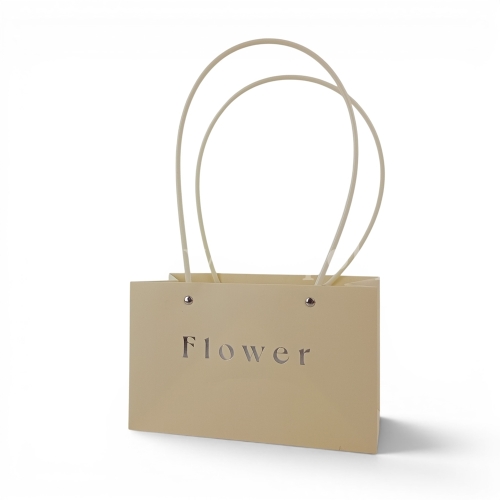 Torebka impregnowana FLOWER - kabel , prostokąt 10szt jasny żółty