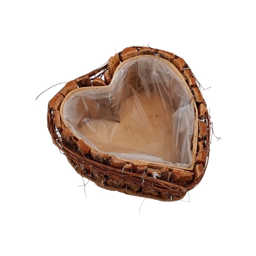 Drewno, kora osłonka serce 1szt naturalny (XH2024040-1))