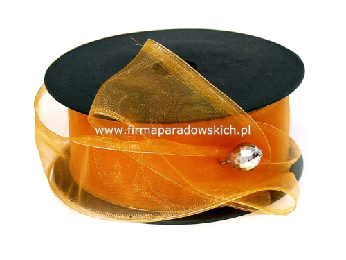 Szyfon z drucikiem wstążka 4/9 1szt dynia