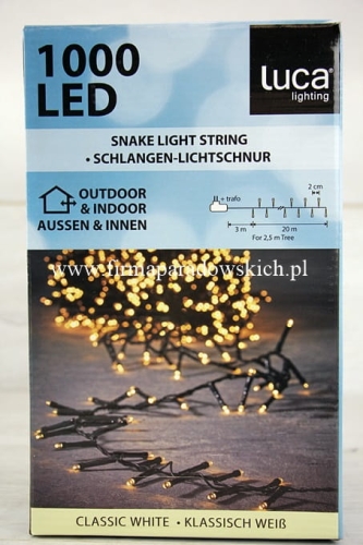 Lampki choinkowe Snake Light String 1000 – 1szt klasyczna biel (1070853)