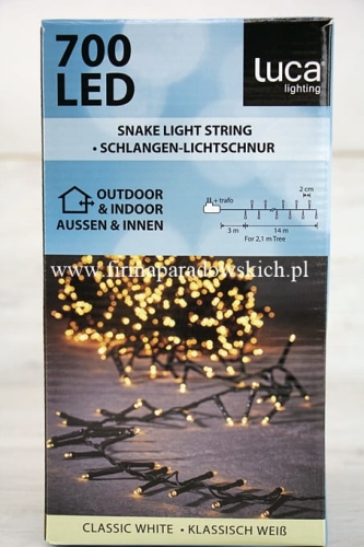 Lampki choinkowe Snake Light String 700 – 1szt klasyczna biel (1070851)