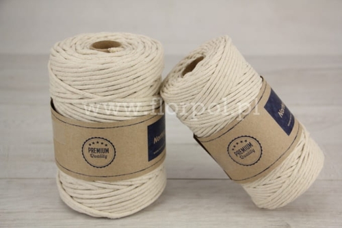 sznurek bawełniany do makramy 3* 5* 1szt natural
