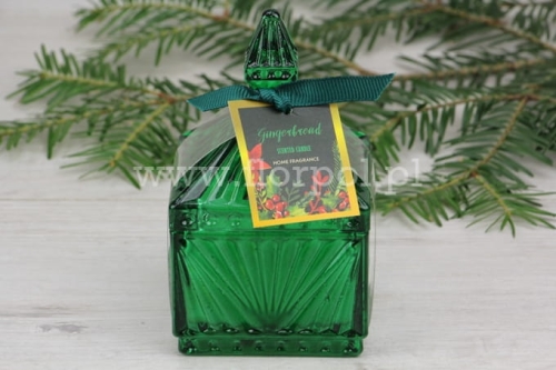 aromatyczna świąteczna świeca w szkle 1szy zielony (7918)