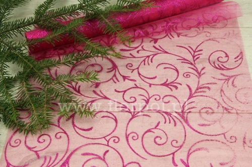organza z brokatowym wzorem 1szt amarant