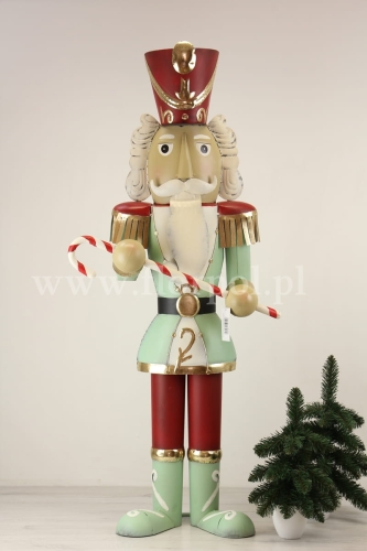 bożonarodzeniowy żołnierzyk h120cm 1szt mięta/czerwień (GB0497)
