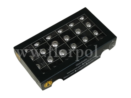 bombki choinkowe 25mm - 24szt silver shiny