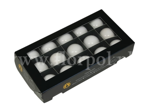 bombki choinkowe 40mm – 15szt white opal